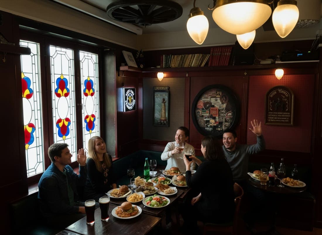 Gäster på Dick Turpin Pubs uteservering